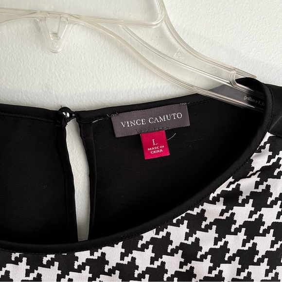Vince Camuto houndstooth long sleeve blouse large - Picture 3 of 3
